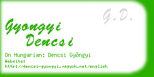 gyongyi dencsi business card