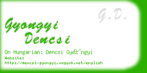 gyongyi dencsi business card